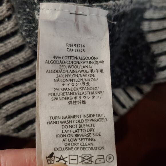 AX Armani Exchange Womens Wool Blend Button Cowl Aztec Cardigan Sweater Size XS - Picture 7 of 9